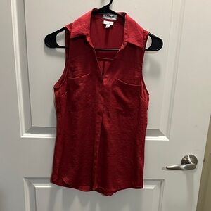 Express Rich Red Sleeveless Blouse